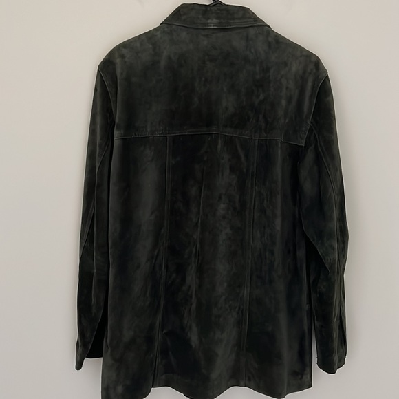 StJohns Bay Women’s Leather (suede) Jacket Buttons down Colour Dark Green - Picture 3 of 4